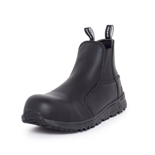 black slip on safety boots